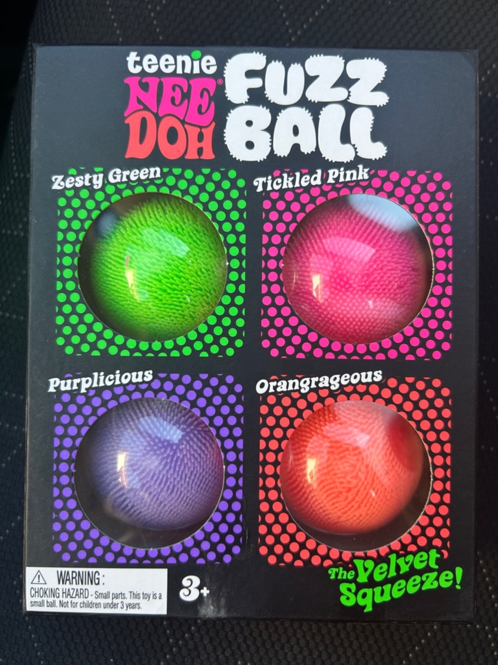teenie NEE DOH Fuzz Ball 4-Pack — Green, Pink, Purple, Orange